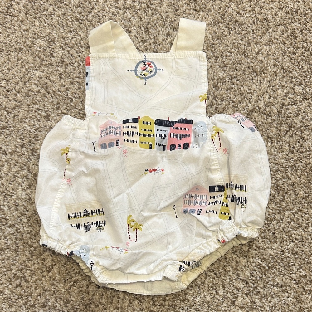 Charleston Rainbow Row print sunsuit